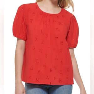 NEW- KARL LAGERFELD- red blouse sz S